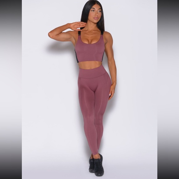 Bombshell sportswear snatched waist leggings and matching top Merlot - Picture 5 of 7